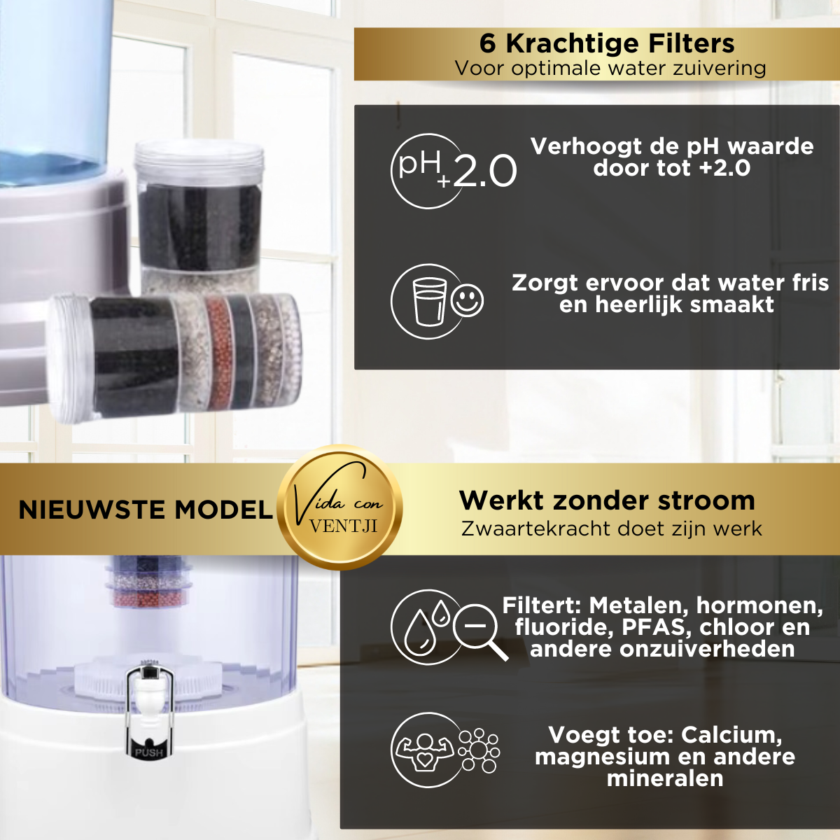 Zwaartekracht Waterfilter Wit