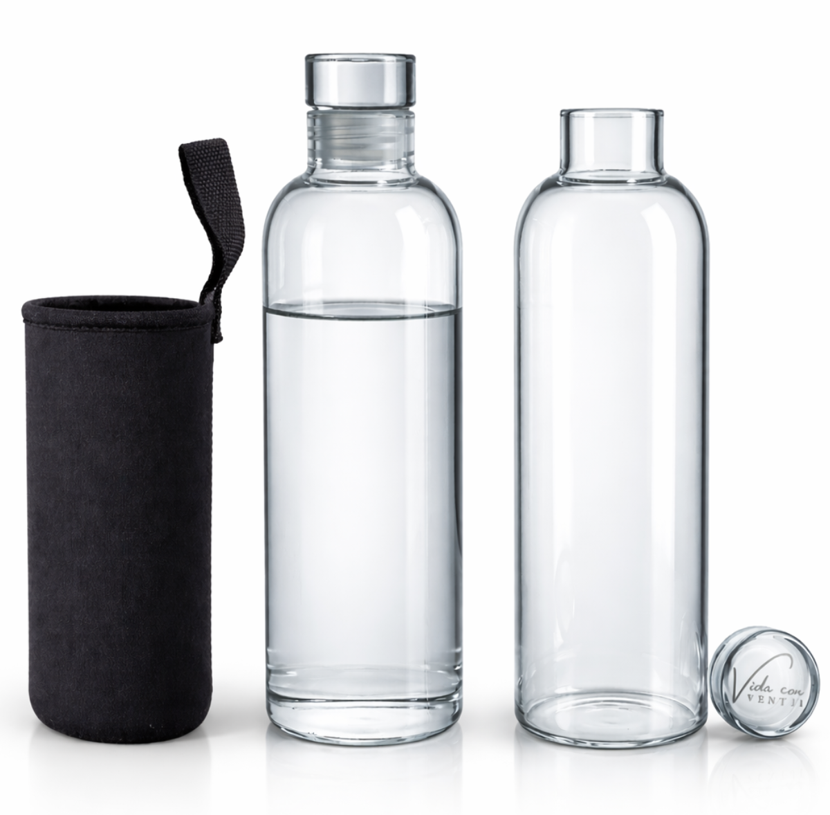 Glassi® Premium Glazen Drinkfles Met Glazen Dop - 2 Pack