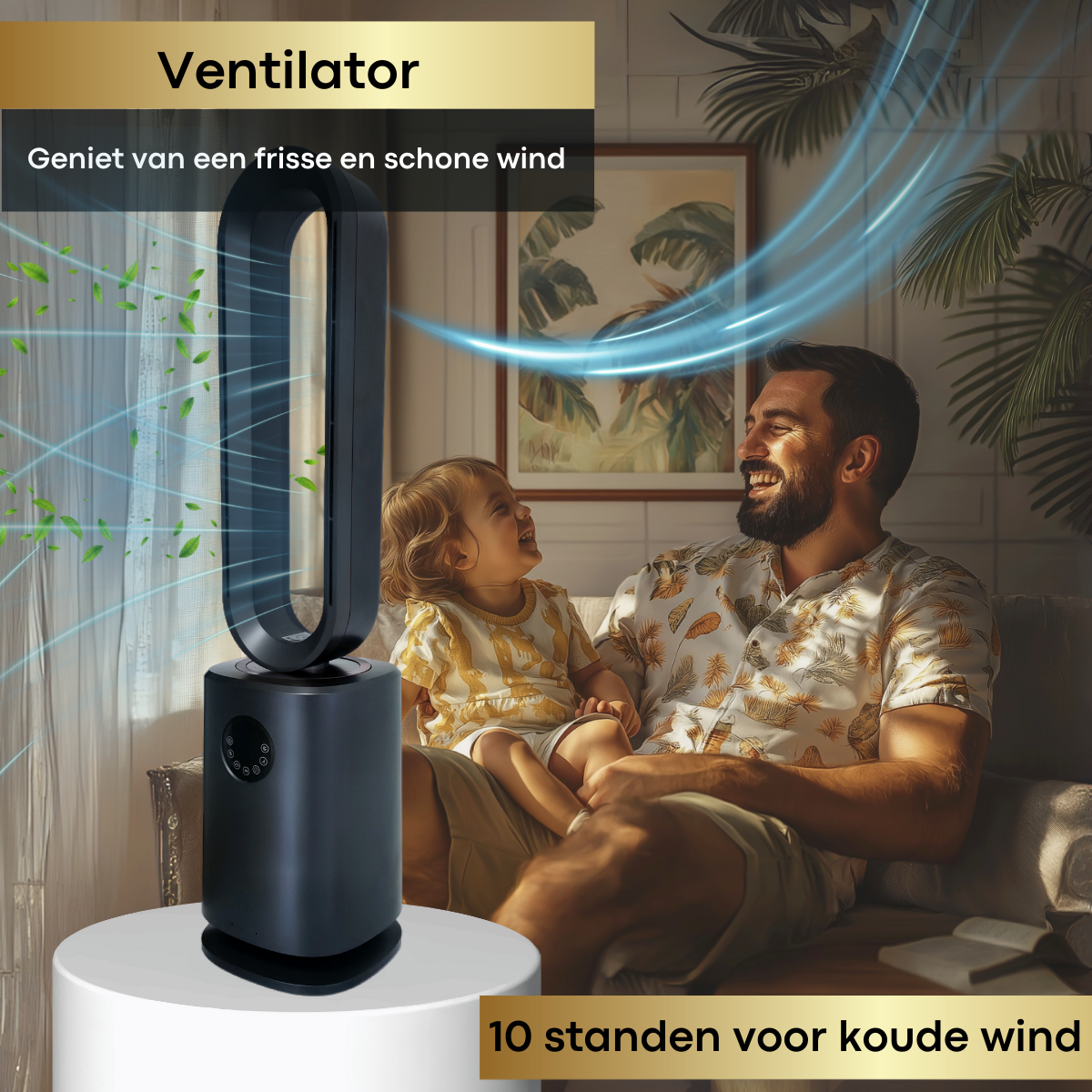 3-in-1 Elektrische Kachel met Ventilator en Luchtreiniger