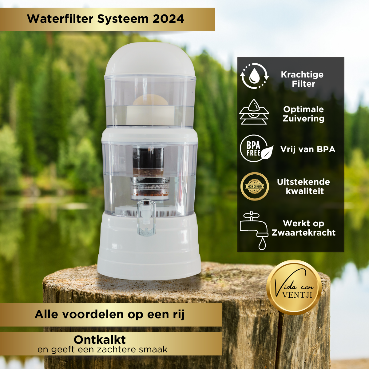 Zwaartekracht Waterfilter Wit