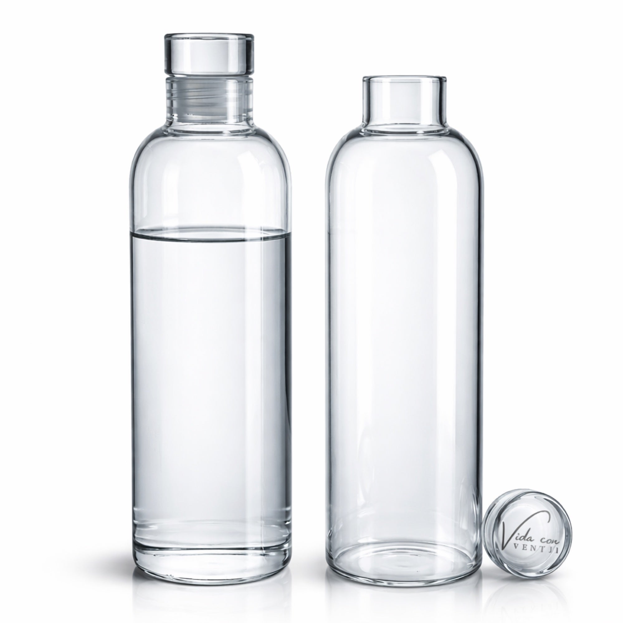 Glazen Drinkfles 2-Pack Met Glazen Dop